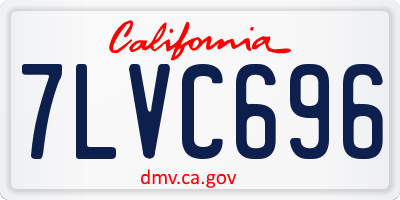 CA license plate 7LVC696