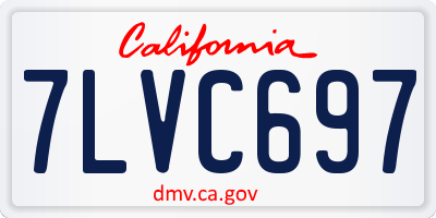 CA license plate 7LVC697