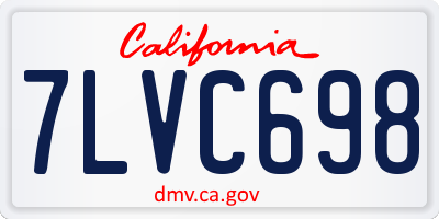 CA license plate 7LVC698