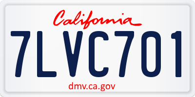 CA license plate 7LVC701