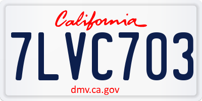 CA license plate 7LVC703