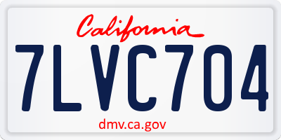 CA license plate 7LVC704