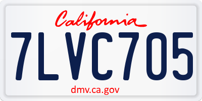 CA license plate 7LVC705