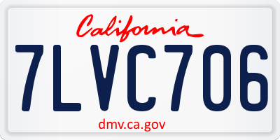CA license plate 7LVC706