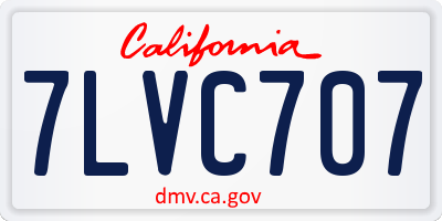 CA license plate 7LVC707