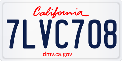CA license plate 7LVC708