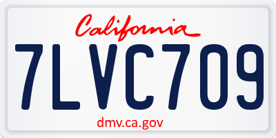 CA license plate 7LVC709
