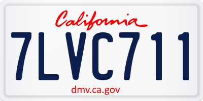 CA license plate 7LVC711
