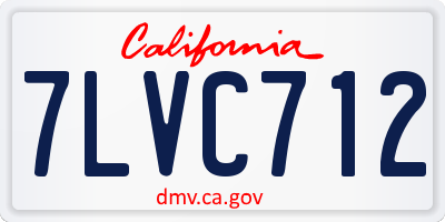 CA license plate 7LVC712