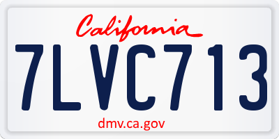 CA license plate 7LVC713