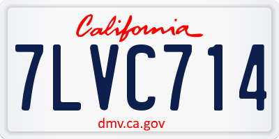 CA license plate 7LVC714