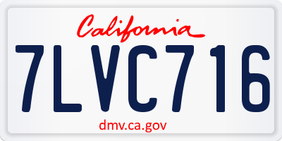 CA license plate 7LVC716