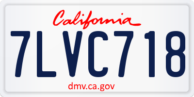 CA license plate 7LVC718
