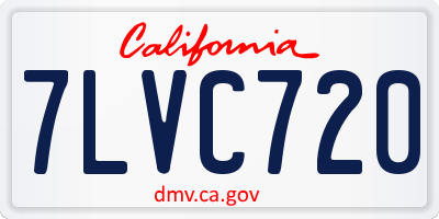 CA license plate 7LVC720