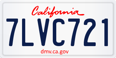 CA license plate 7LVC721