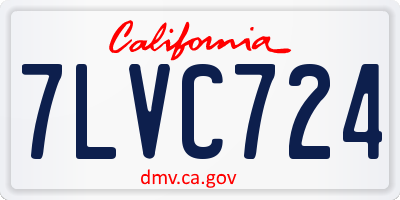CA license plate 7LVC724