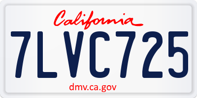 CA license plate 7LVC725