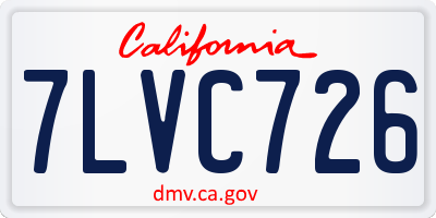 CA license plate 7LVC726