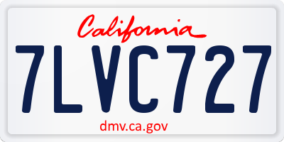 CA license plate 7LVC727
