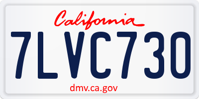 CA license plate 7LVC730