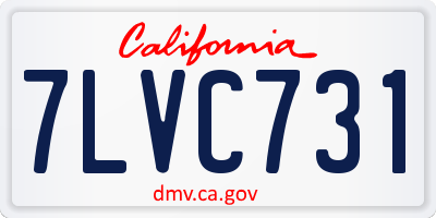 CA license plate 7LVC731