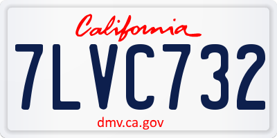 CA license plate 7LVC732