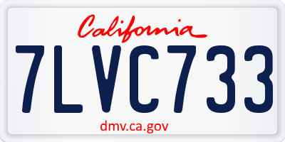 CA license plate 7LVC733