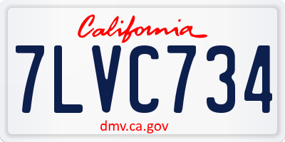 CA license plate 7LVC734