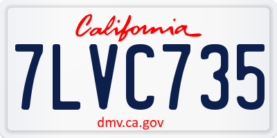 CA license plate 7LVC735