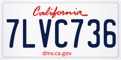 CA license plate 7LVC736