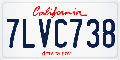 CA license plate 7LVC738