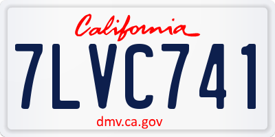 CA license plate 7LVC741