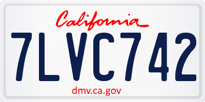 CA license plate 7LVC742