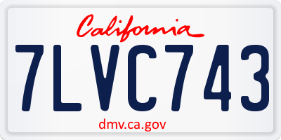 CA license plate 7LVC743