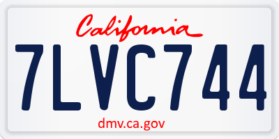 CA license plate 7LVC744