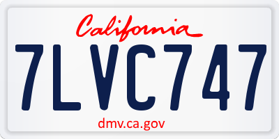 CA license plate 7LVC747