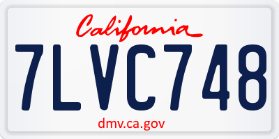 CA license plate 7LVC748