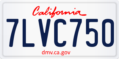 CA license plate 7LVC750