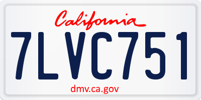 CA license plate 7LVC751