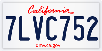 CA license plate 7LVC752