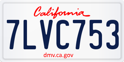 CA license plate 7LVC753