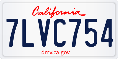 CA license plate 7LVC754