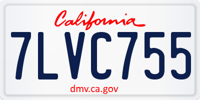 CA license plate 7LVC755