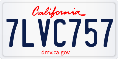 CA license plate 7LVC757