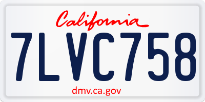 CA license plate 7LVC758