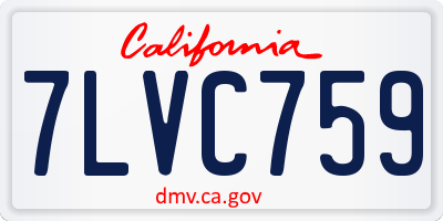 CA license plate 7LVC759