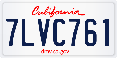 CA license plate 7LVC761