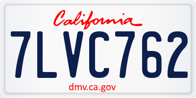 CA license plate 7LVC762