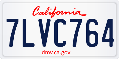 CA license plate 7LVC764