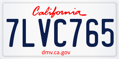 CA license plate 7LVC765